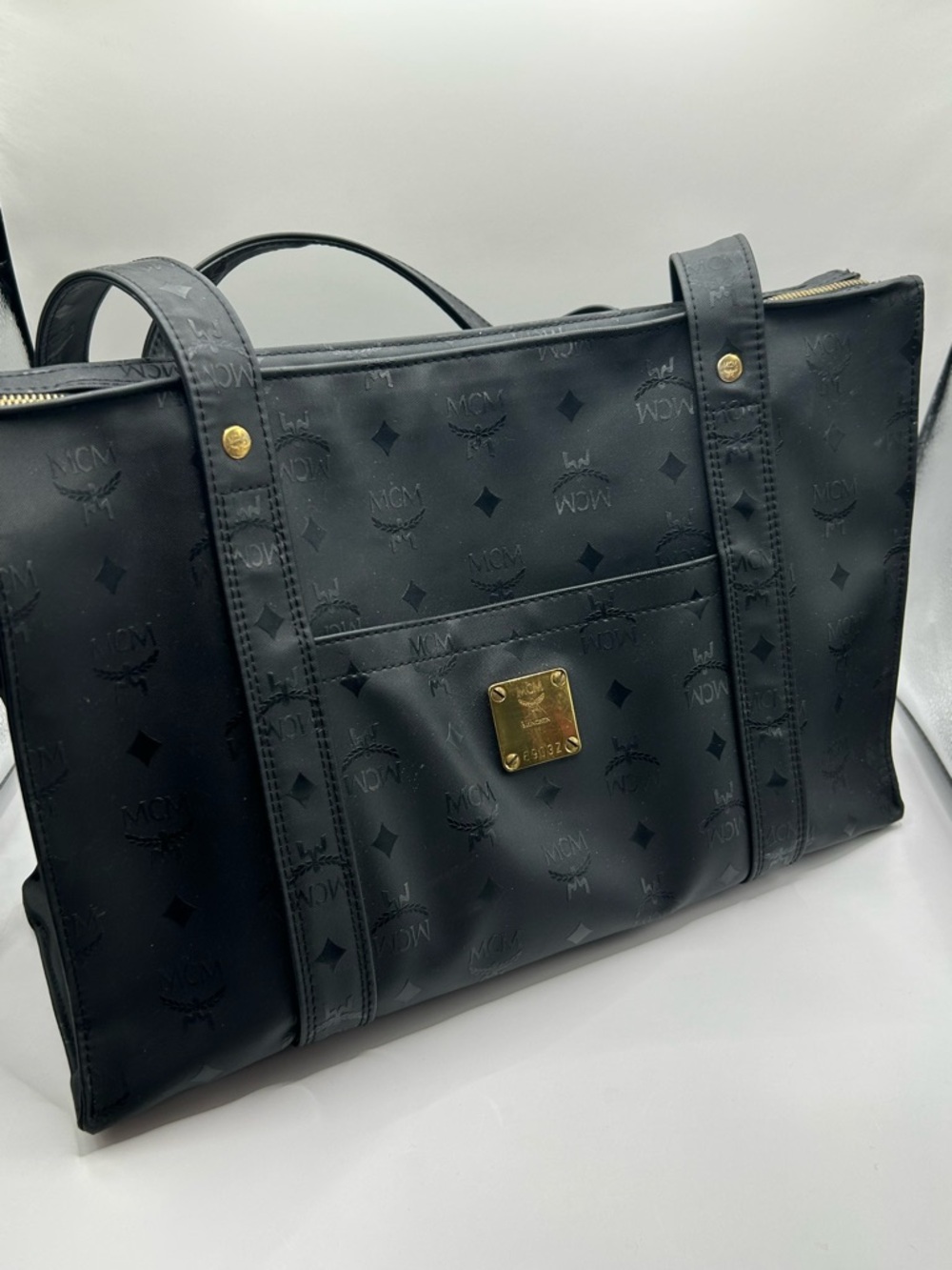 MCM Visetos Nylon Black Tote